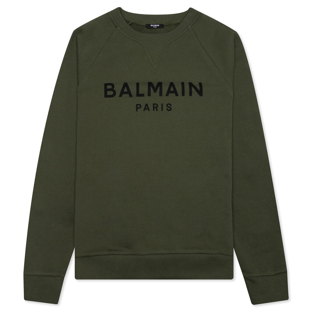 Printed Sweatshirt - Kaki Fonce