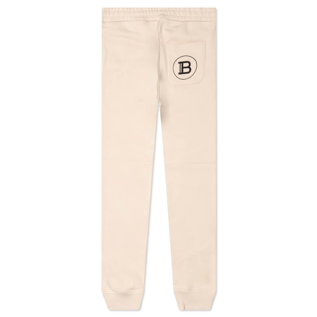 Ribbed Printed Sweatpants - Ivoire/Noir