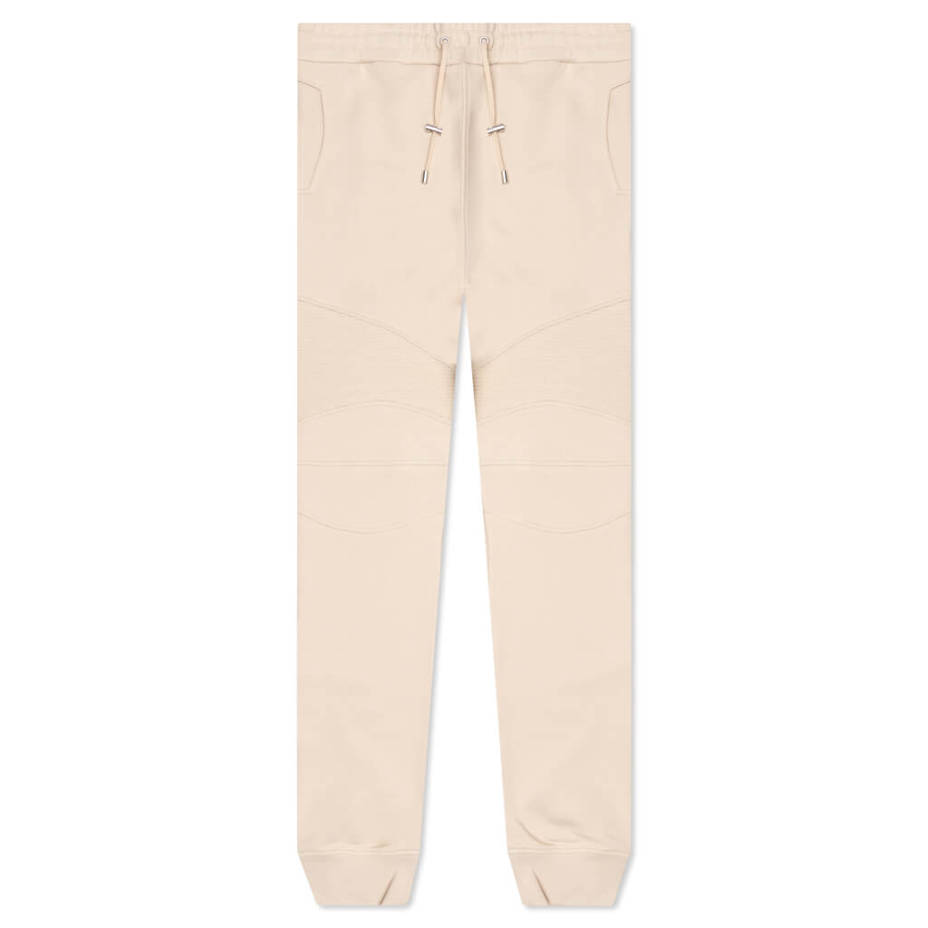 Ribbed Printed Sweatpants - Ivoire/Noir