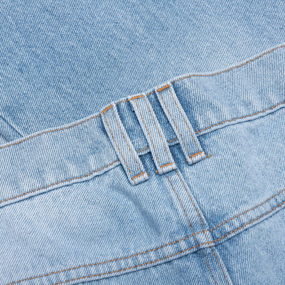 Straight Monogram Denim Pants - Blue