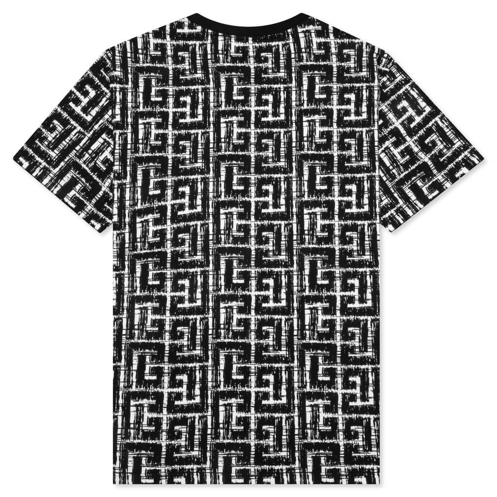 Tape Monogram T-Shirt - Blanc/Noir