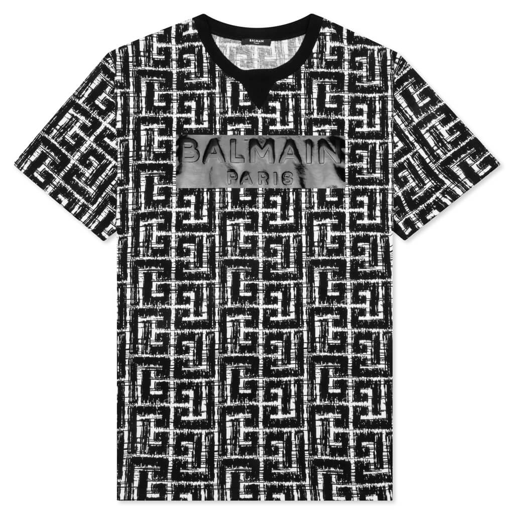 Tape Monogram T-Shirt - Blanc/Noir