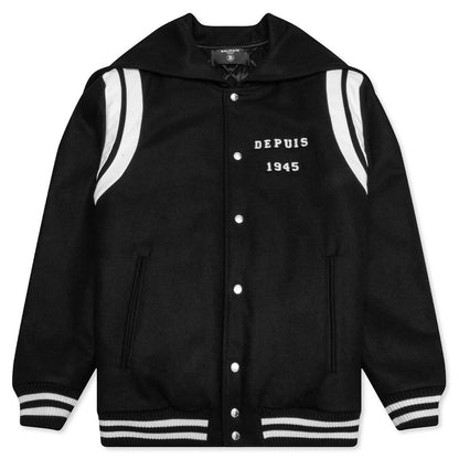 Wool Teddy w/ Hooded Collar - Noir