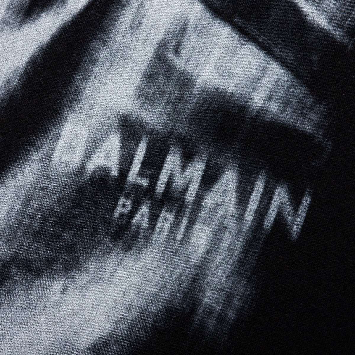 X-Ray Print Raw Edge T-Shirt - Noir/Blanc
