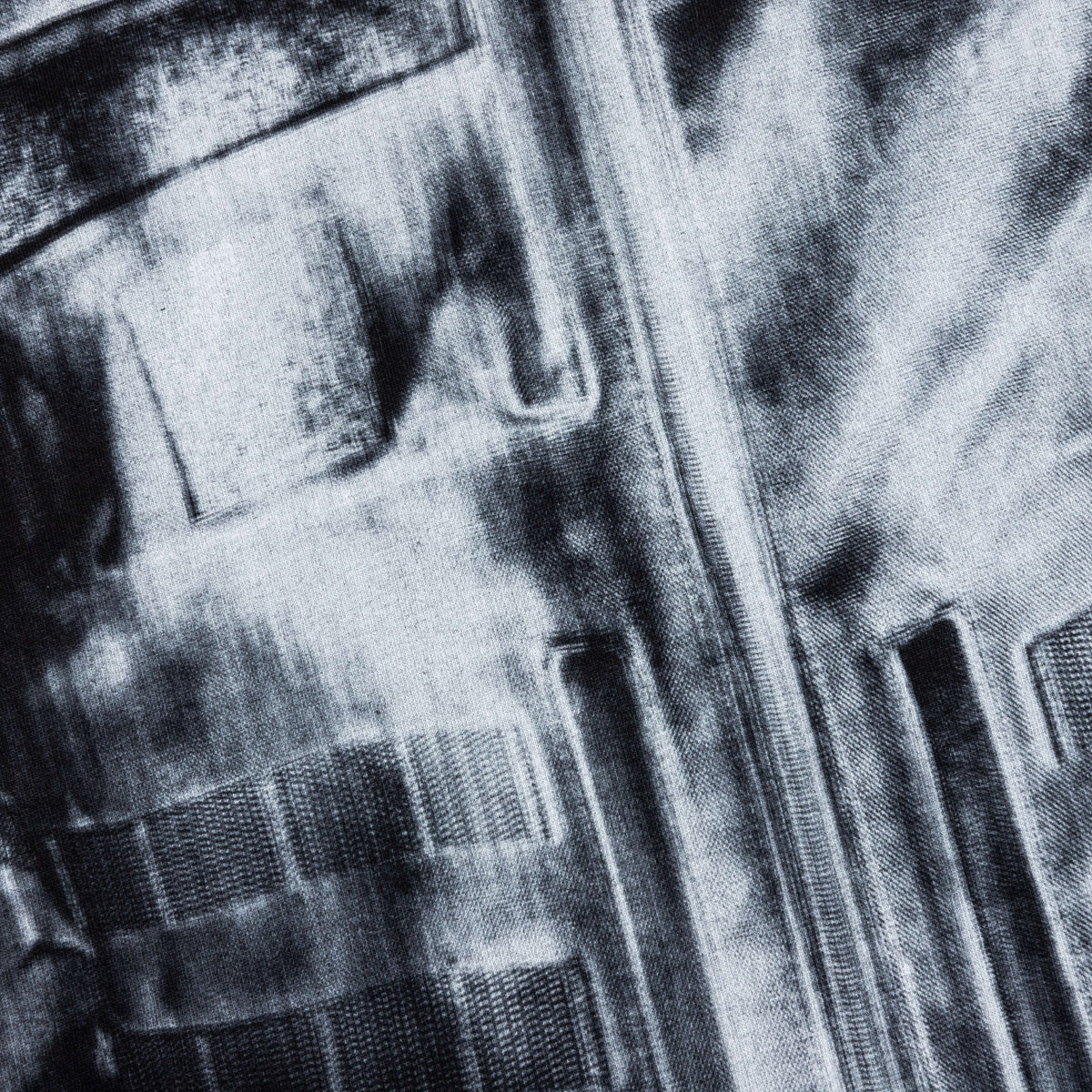 X-Ray Print Raw Edge T-Shirt - Noir/Blanc