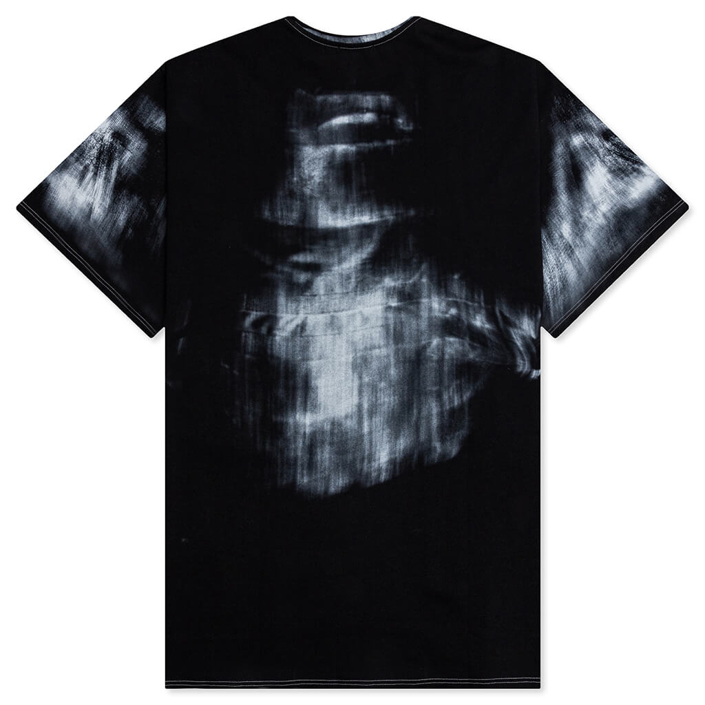 X-Ray Print Raw Edge T-Shirt - Noir/Blanc
