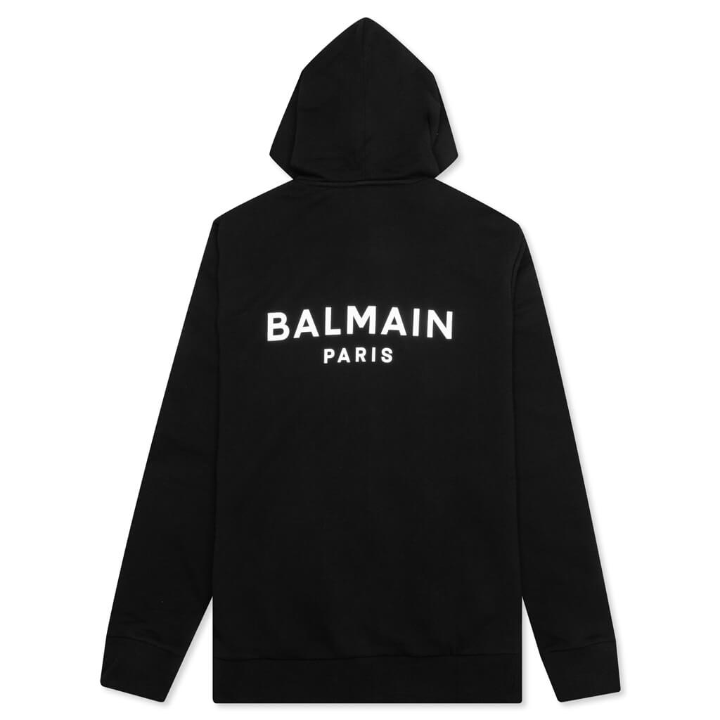 Zipped Printed Hoodie - Noir/Blanc