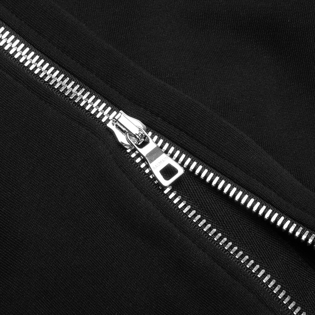 Zipped Printed Hoodie - Noir/Blanc
