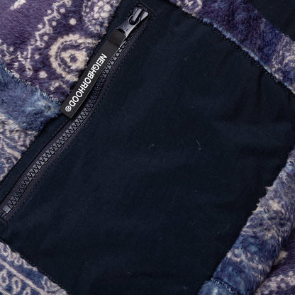 Bandana Pattern Fleece Pants - Navy