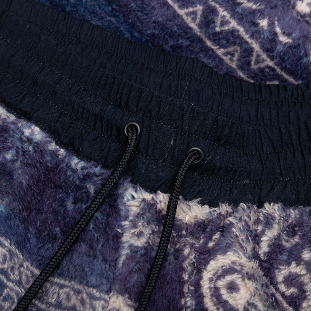 Bandana Pattern Fleece Pants - Navy