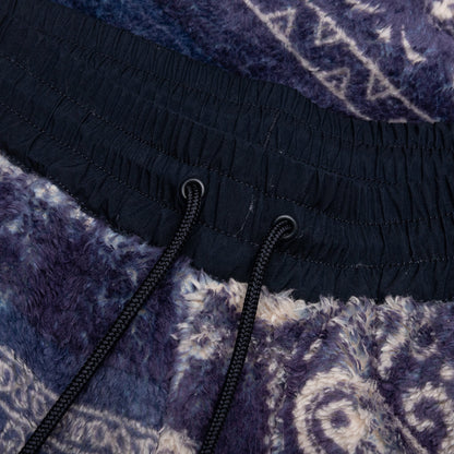 Bandana Pattern Fleece Pants - Navy
