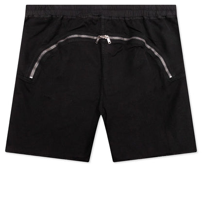 Butt Zipp Long Boxer Shorts - Black