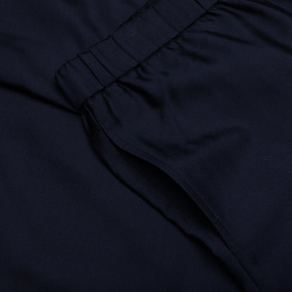 Silk Floral Jacquard Pants - Navy