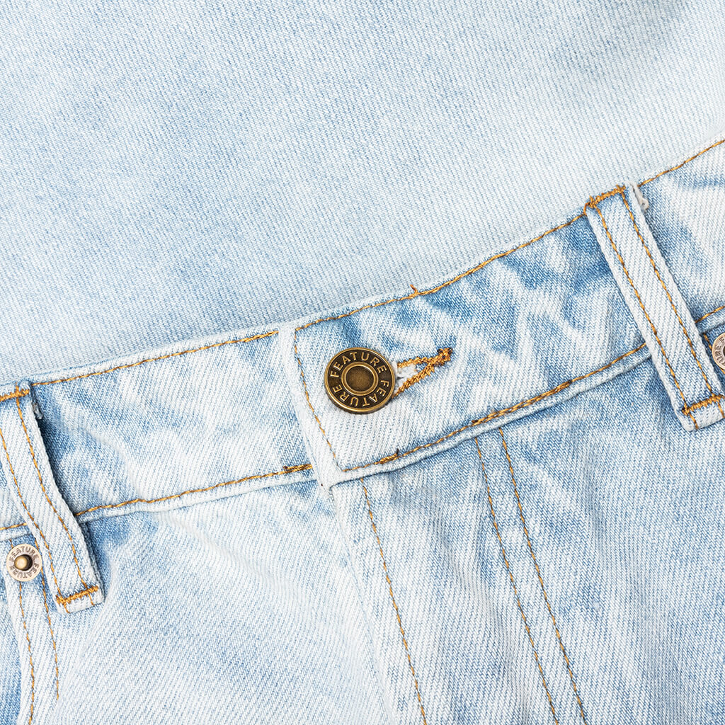 Berry Wide Denim Short - Vintage Light Blue