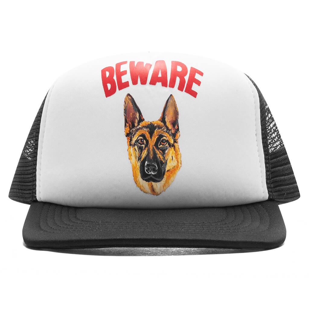 Beware Sign Trucker Hat - Black