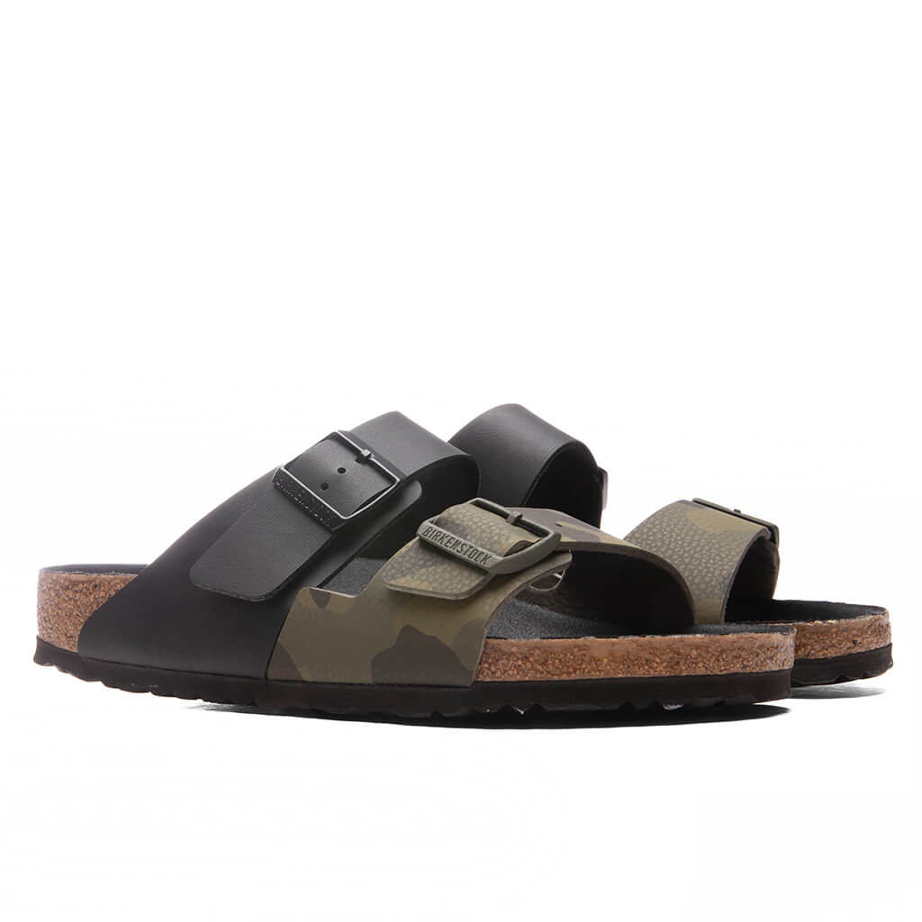 Wide Arizona Split Birko-Flor - Black/Desert Soil Camo Green