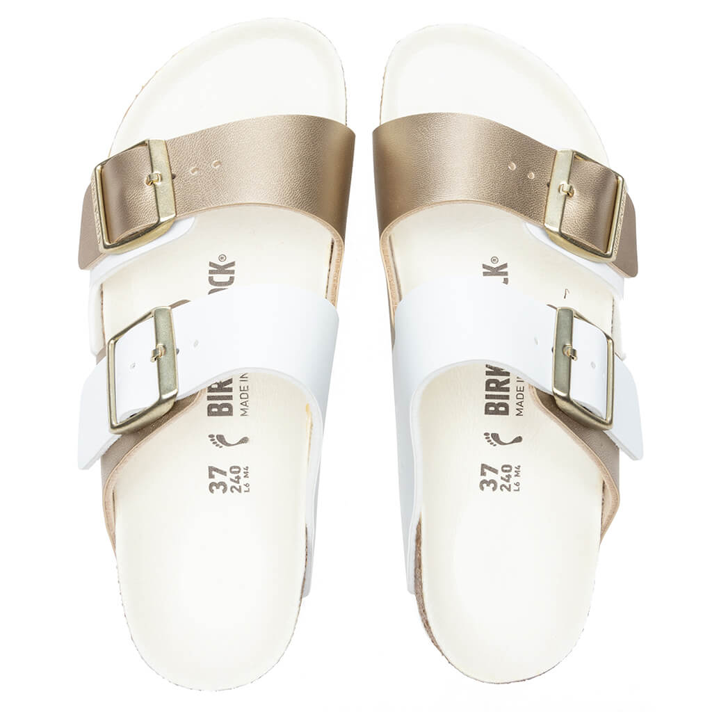 Women's Narrow Arizona Split Birko-Flor - White/Gold