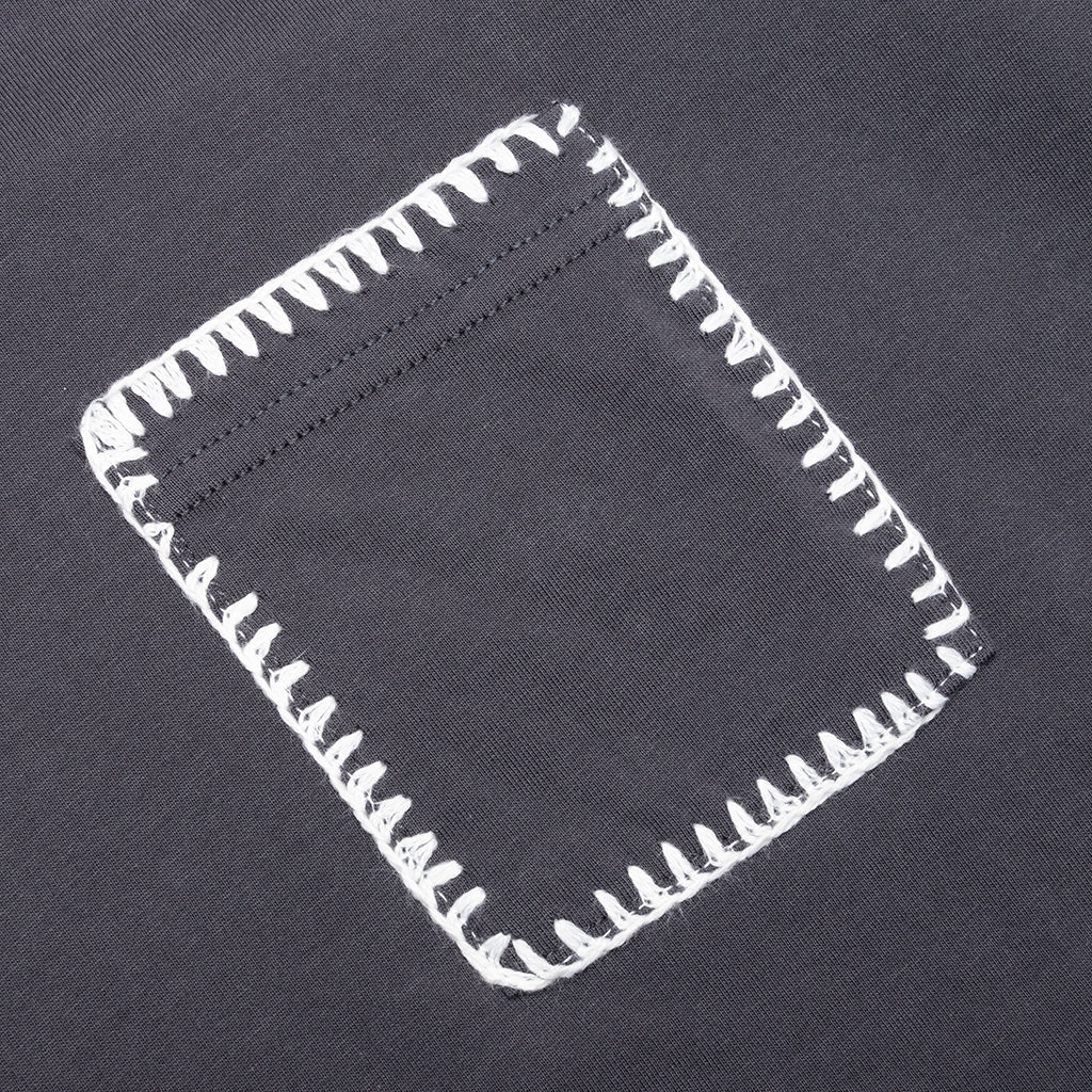 Blanket Stitch Vintage Tee - Sun Faded Grey