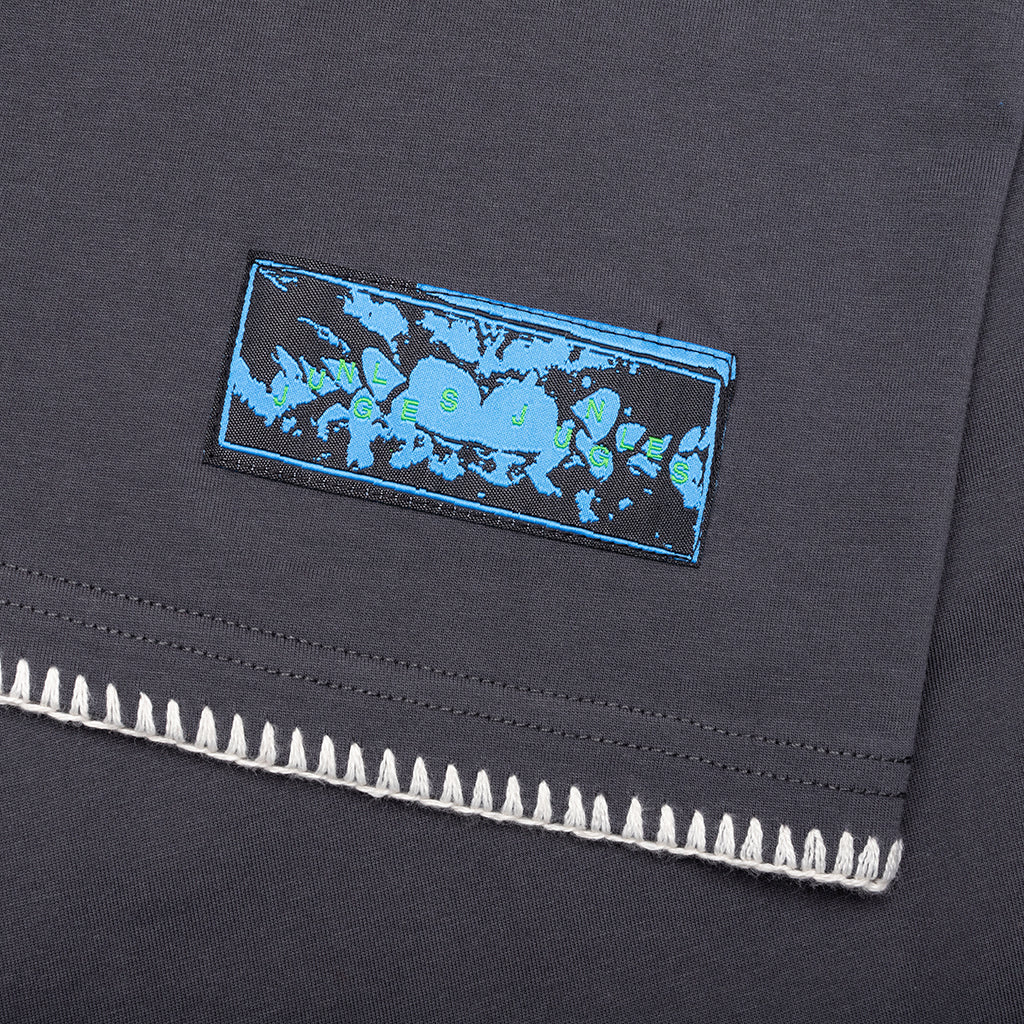 Blanket Stitch Vintage Tee - Sun Faded Grey