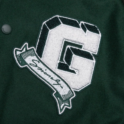 College Varsity Wool Jacket - Dark Green
