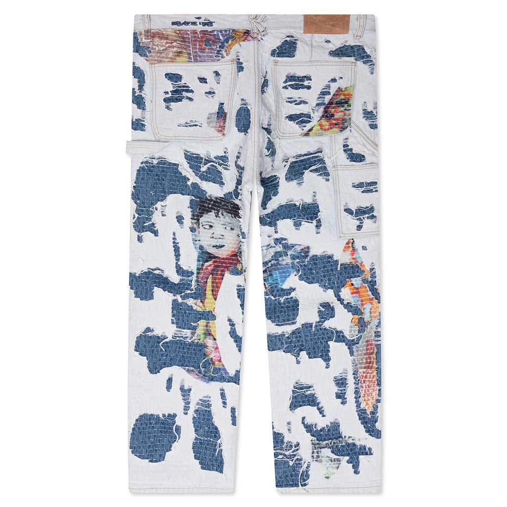 Boro Stitched Double Knee Pant - Multi