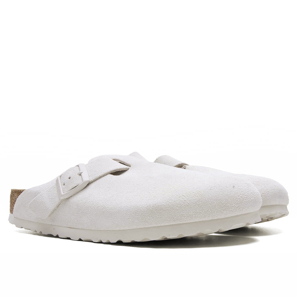Boston Soft Footbed Suede Leather - Antique White