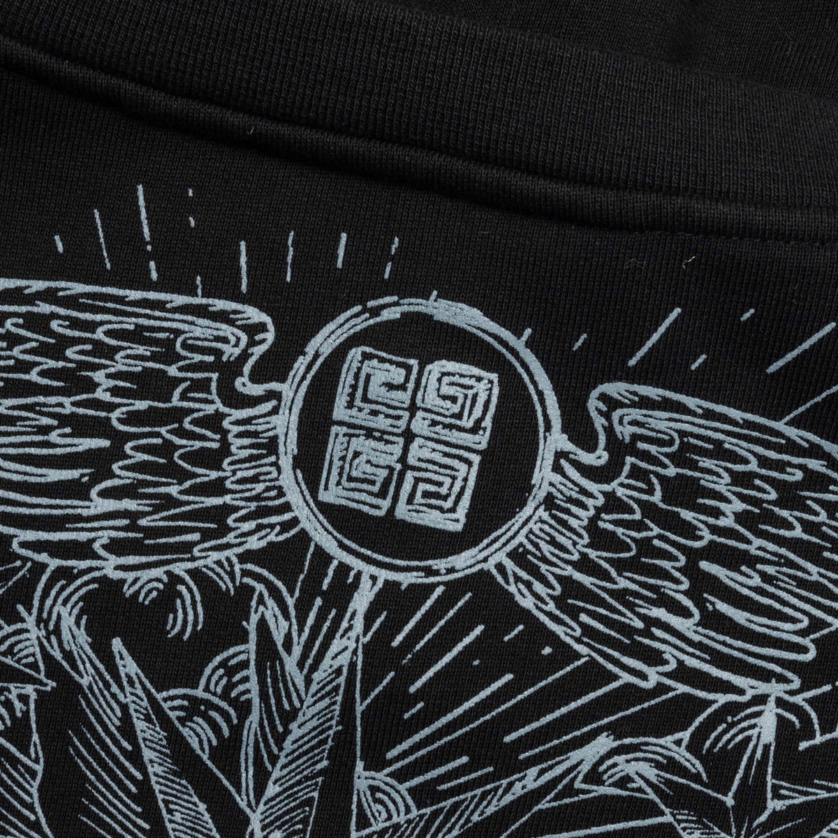 Tarot Print Boxy Fit Long Sleeve T-Shirt - Black