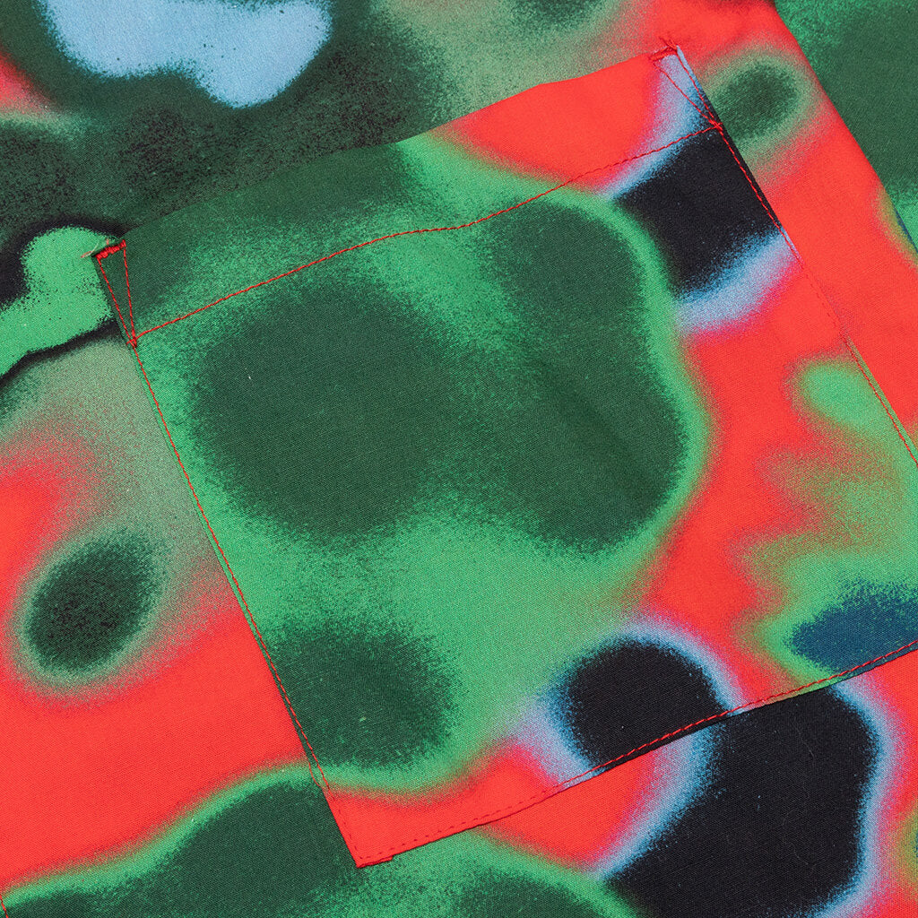 Amoeba Watercolor Button Down - Red