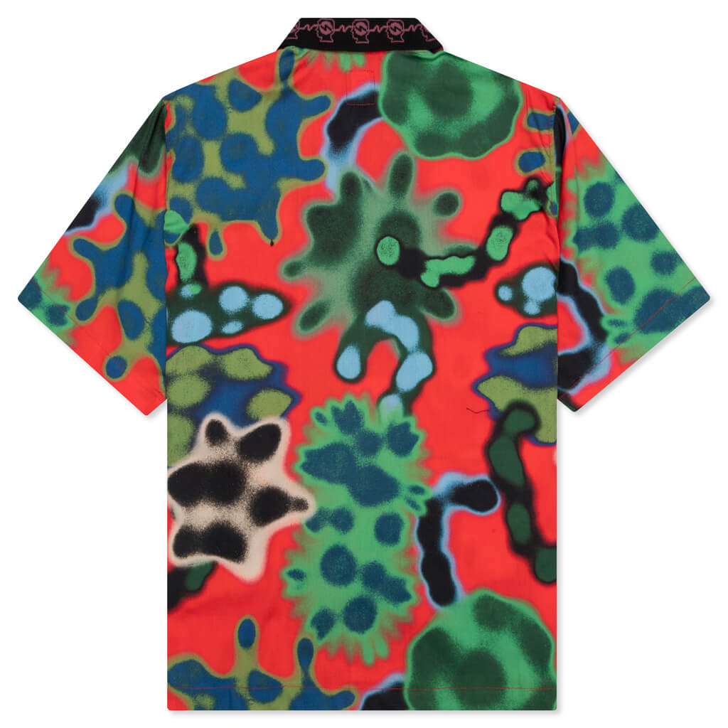 Amoeba Watercolor Button Down - Red