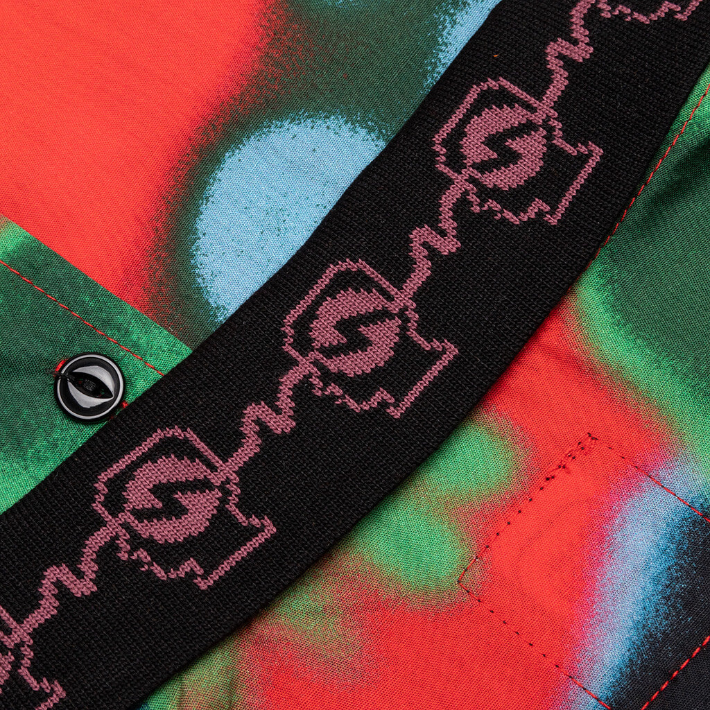 Amoeba Watercolor Button Down - Red