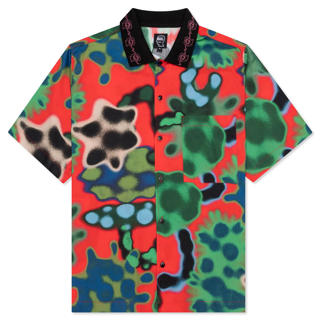Amoeba Watercolor Button Down - Red