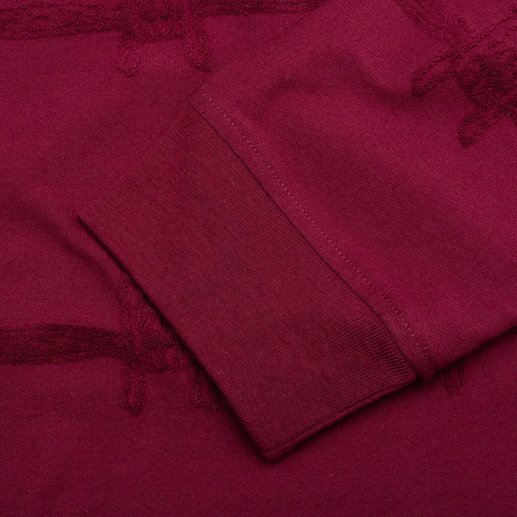 Barbed Wire Burnout L/S Tee - Maroon