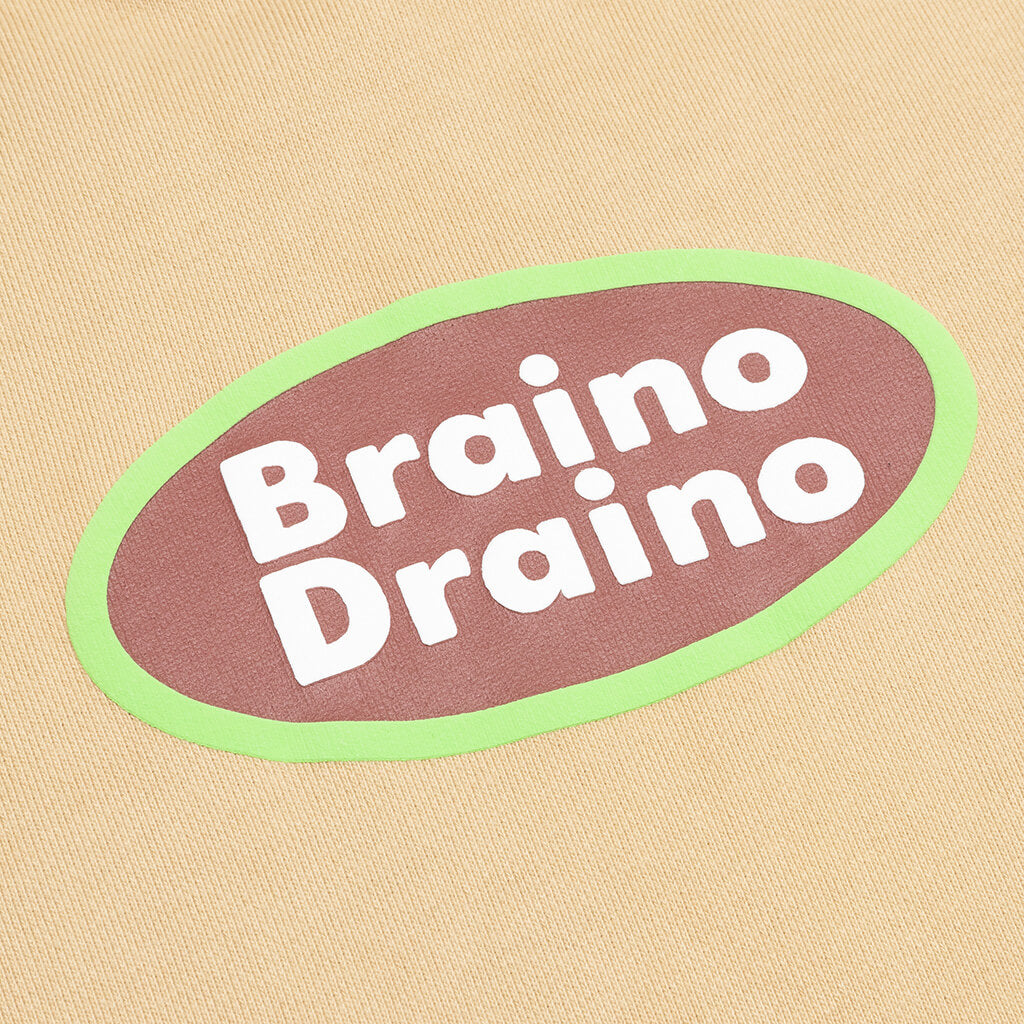 Braino Draino Hooded Sweatshirt - Tan