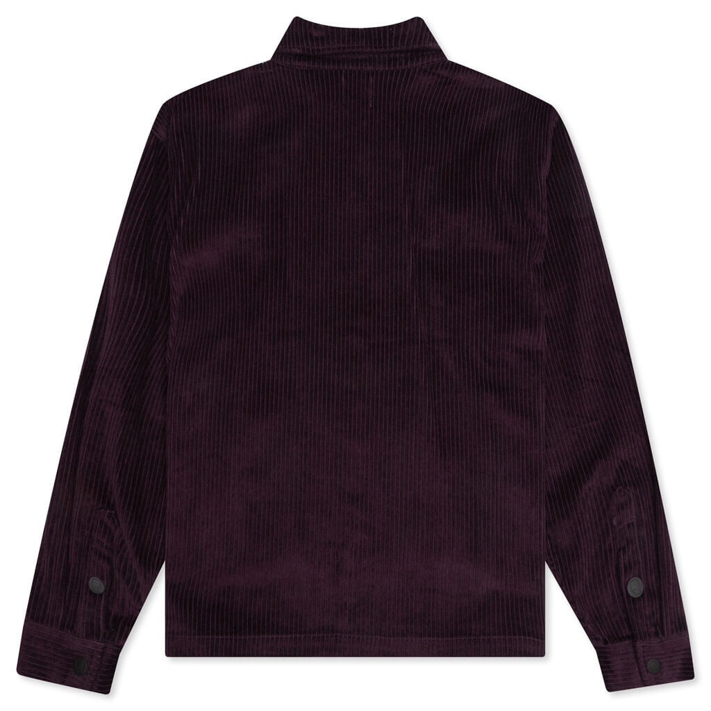 Cobblestone Cord Zip Shirt Jacket - Purple