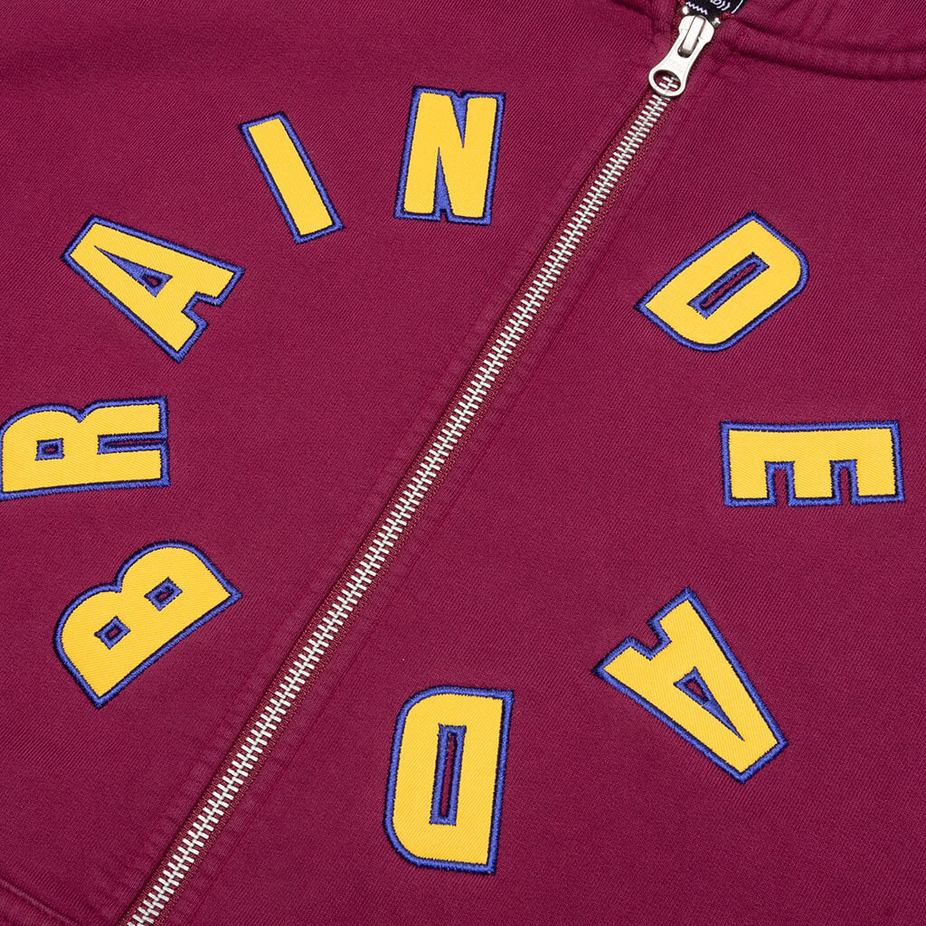 Collegiate Zip Up Hoodie - Maroon