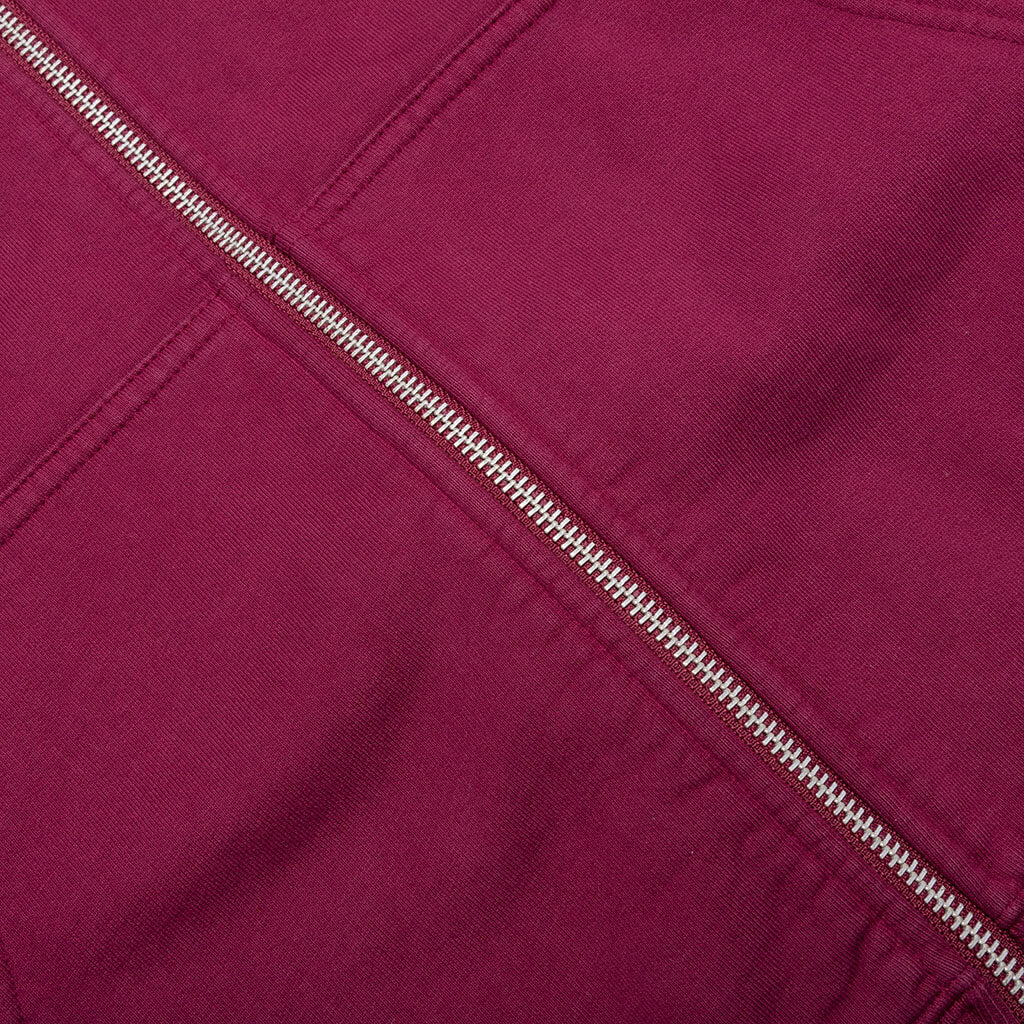 Collegiate Zip Up Hoodie - Maroon
