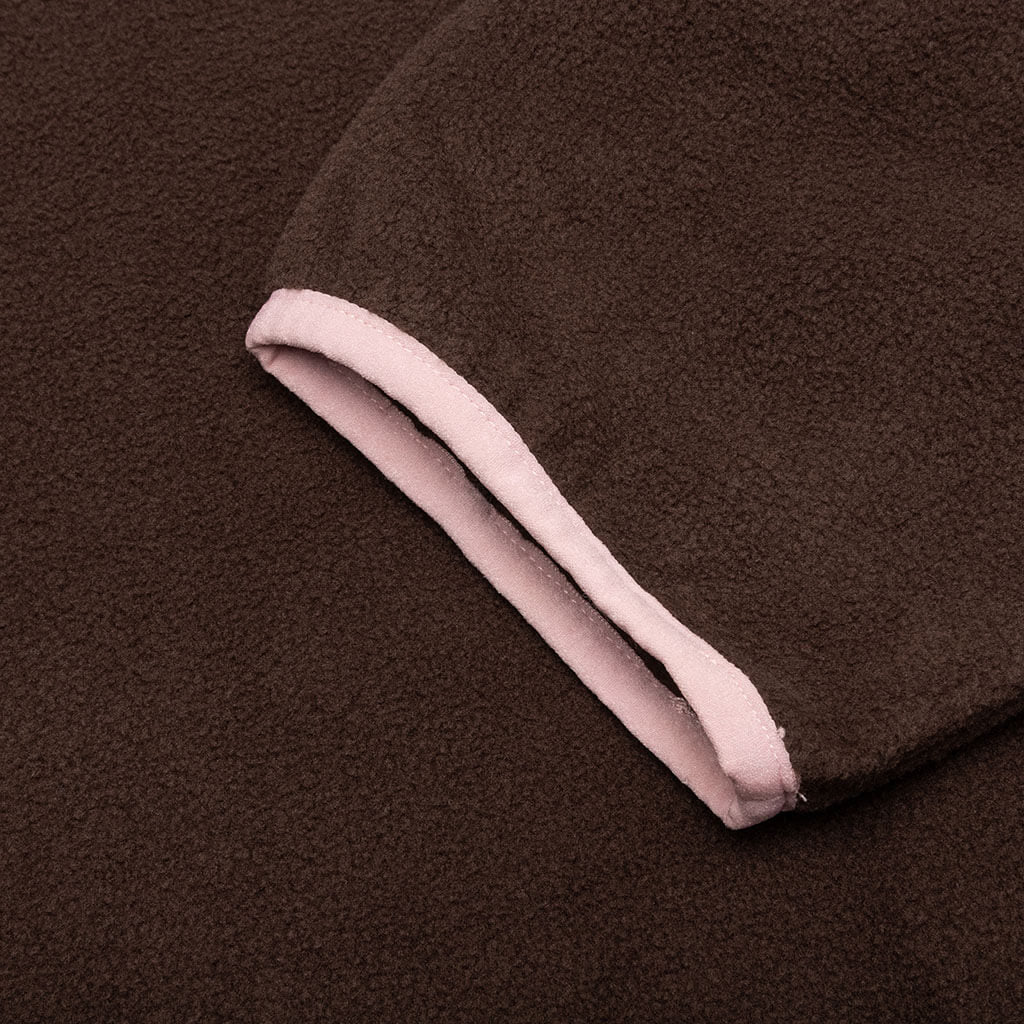 Evil Eyes Polar Fleece Mock Neck Shirt - Chocolate