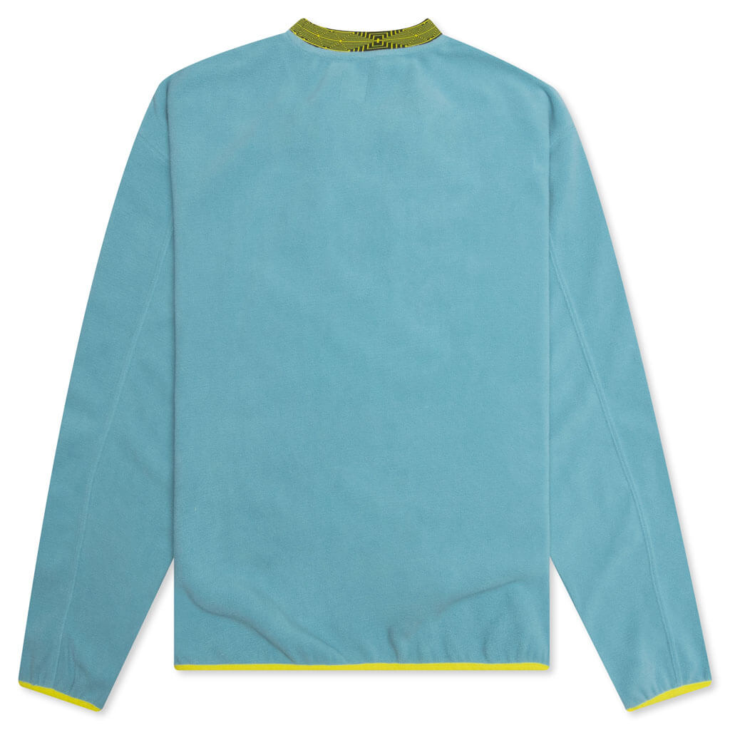 Evil Eyes Polar Fleece Mock Neck Shirt - Light Blue