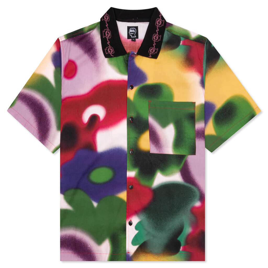 Floral Watercolor Button Down - Yellow