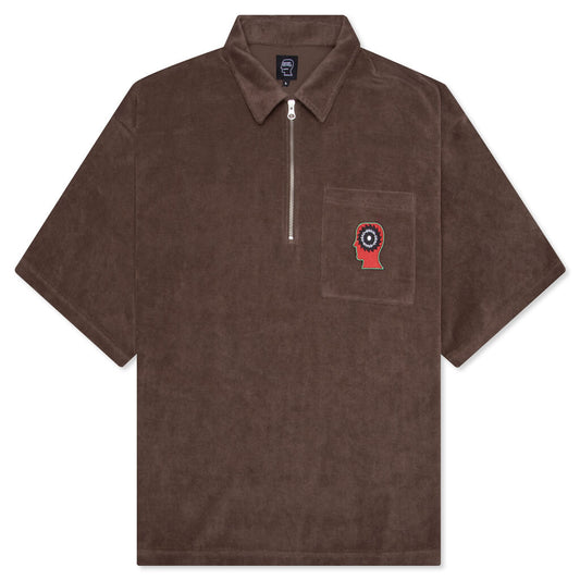 Half Zip Racing Shirt - Brown