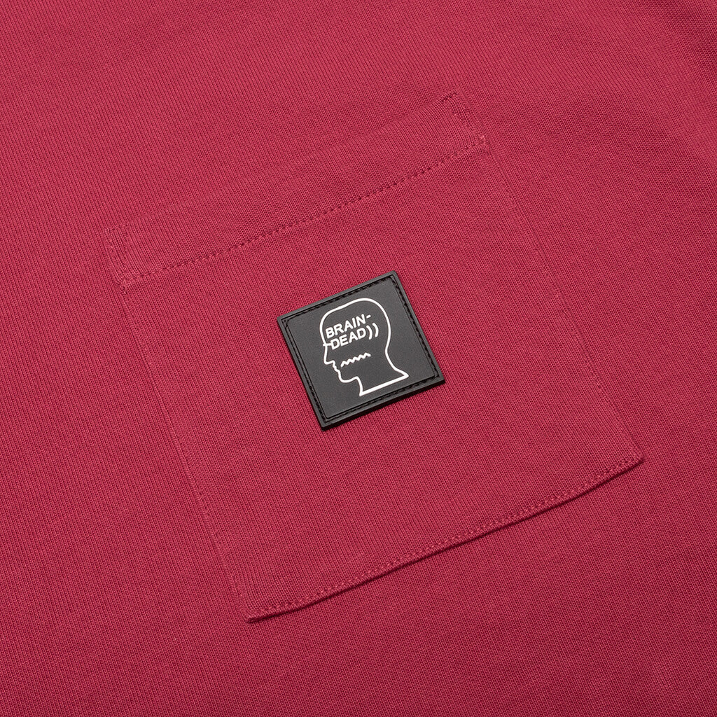 Heavyweight Jersey Mockneck Pocket Shirt - Berry
