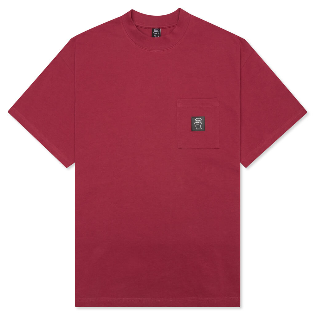 Heavyweight Jersey Mockneck Pocket Shirt - Berry