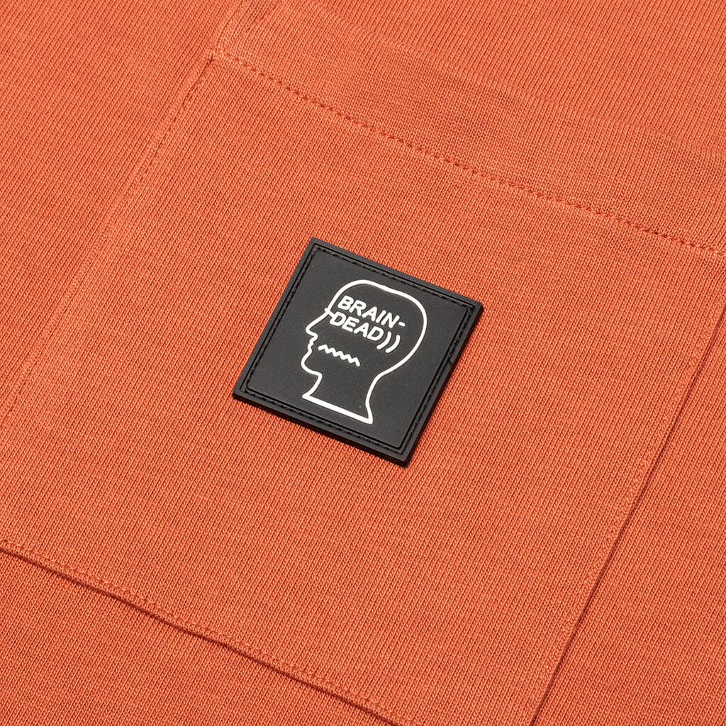 Heavyweight Jersey Mockneck Pocket Shirt - Orange