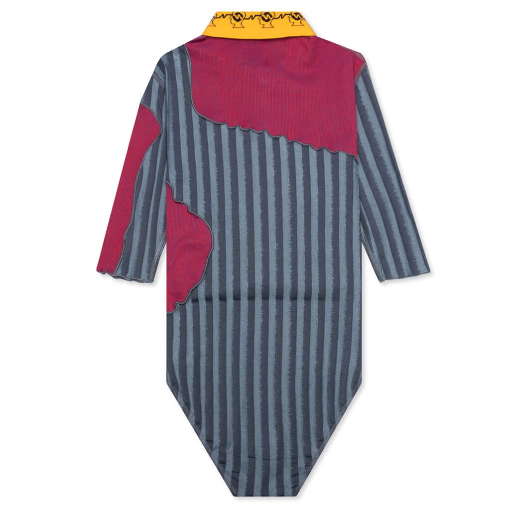 Jacquard Collar Paneled Bodysuit - Multi