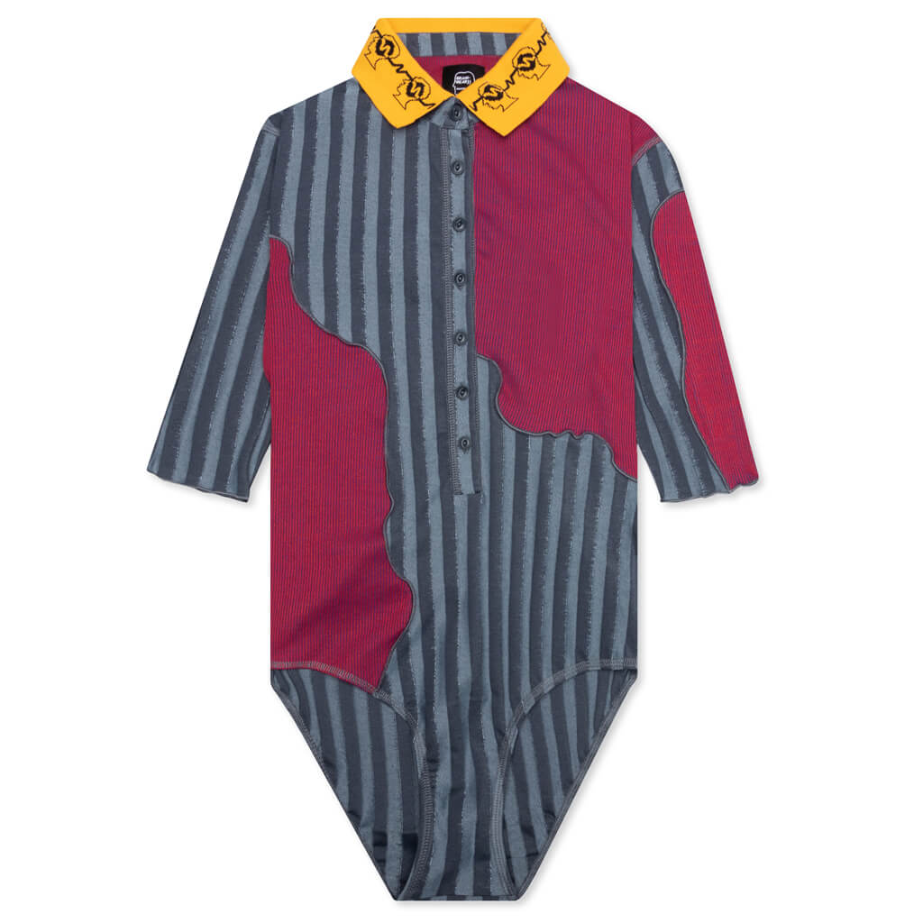 Jacquard Collar Paneled Bodysuit - Multi