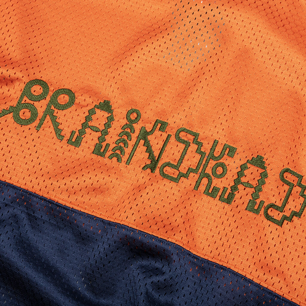 Maze Football Mesh Shirt - Orange/Navy
