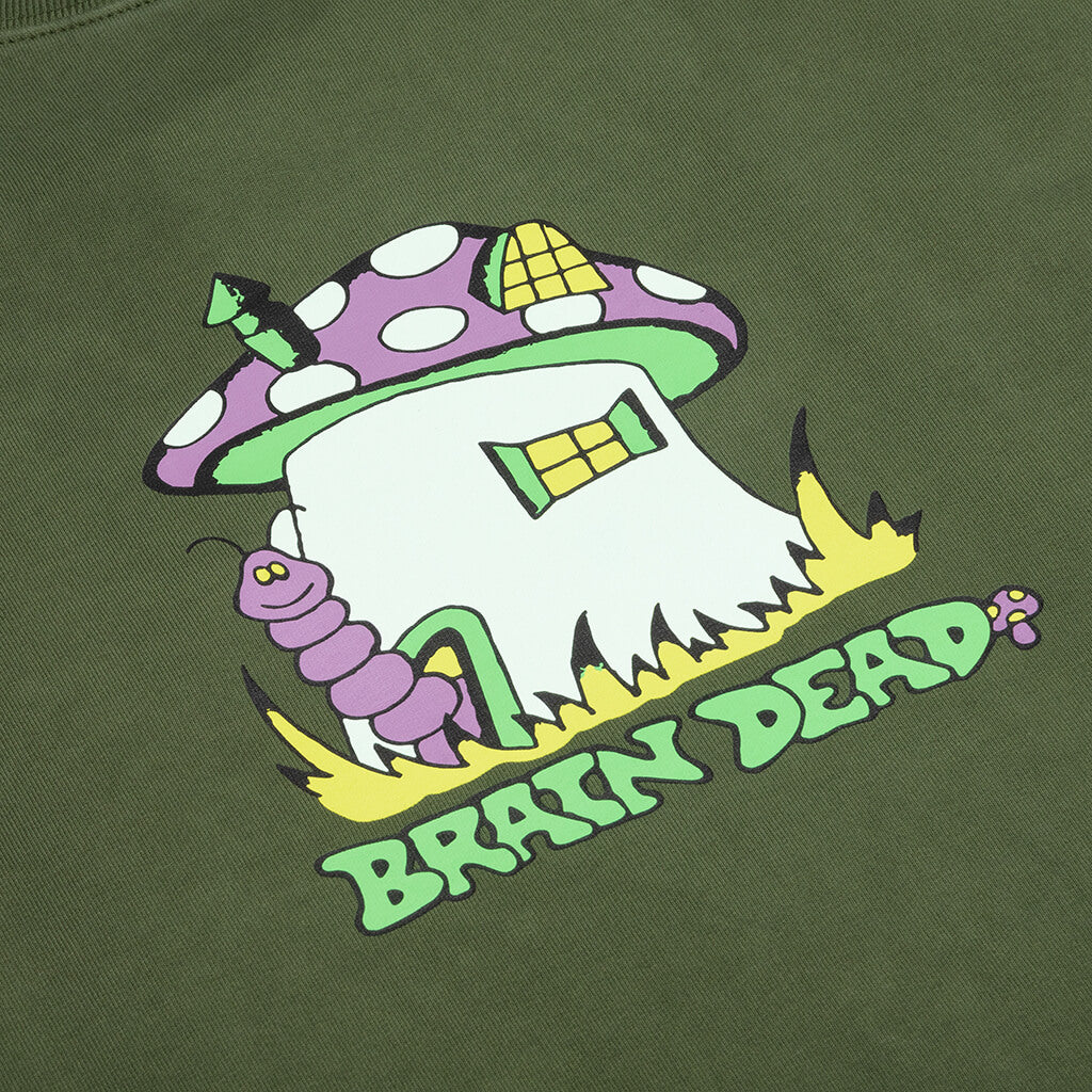 Mushroom House Crewneck - Olive