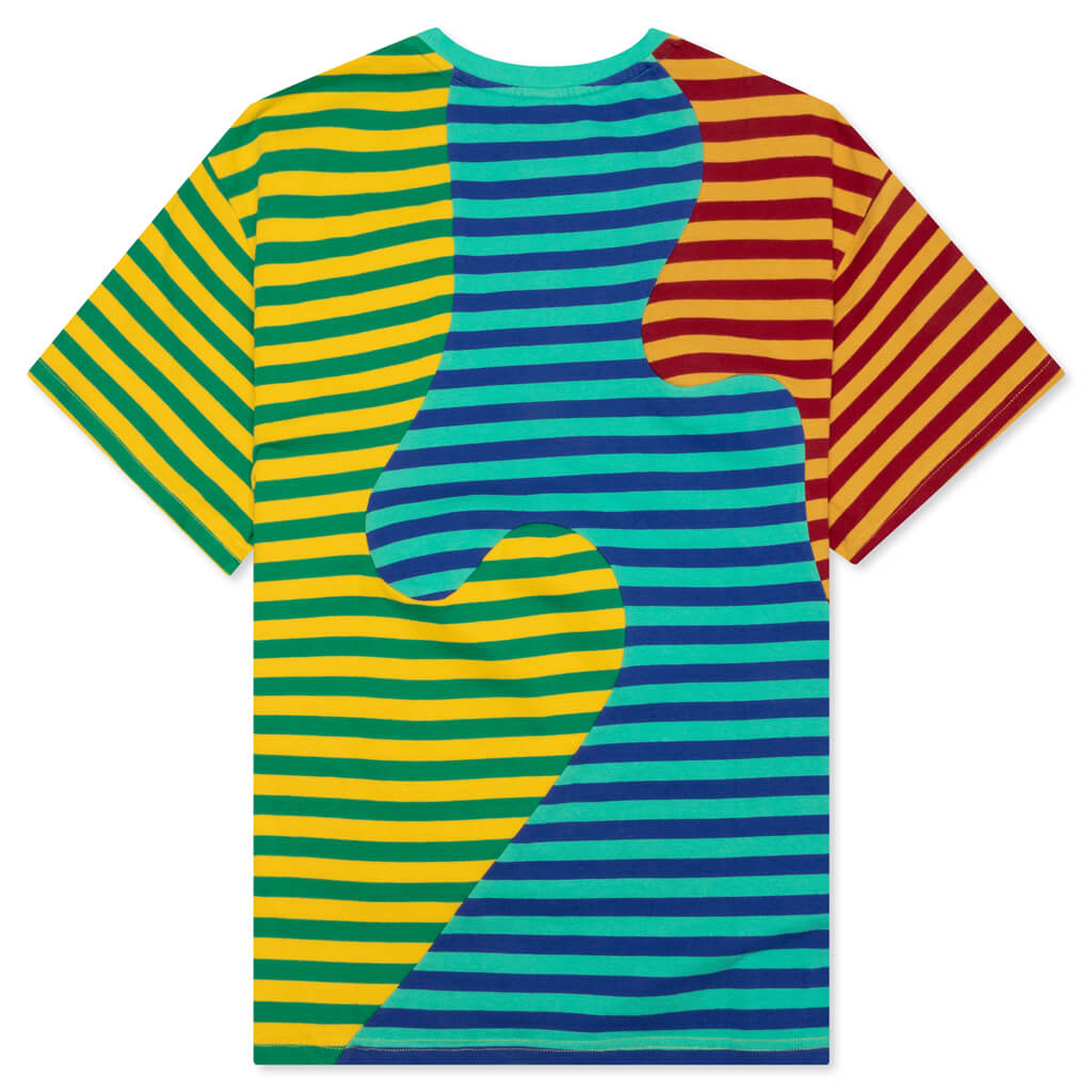 Organic Paneled Stripe Shirt - Green