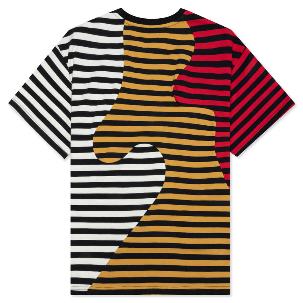 Organic Paneled Stripe Shirt - Navy