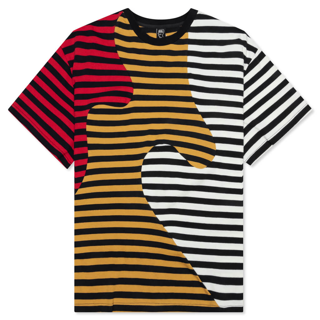 Organic Paneled Stripe Shirt - Navy